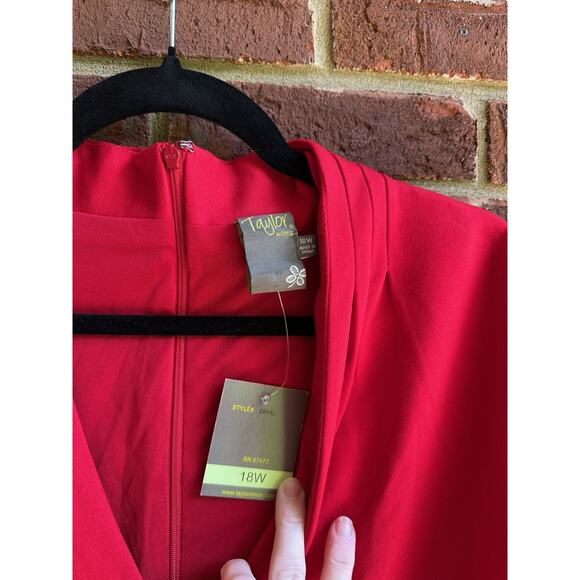 Taylor Embellished Shoulder Dress‎ size 18W Red with Pockets - Picture 6 of 13